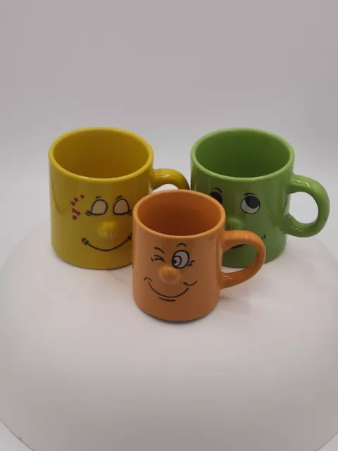 Becher/Tassen, Kaffee, Sammler, lustig ,Gesicht, Smiley, spaß,3´er Konvolut