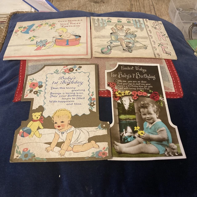 Vintage 1st Birthday Cards 1934