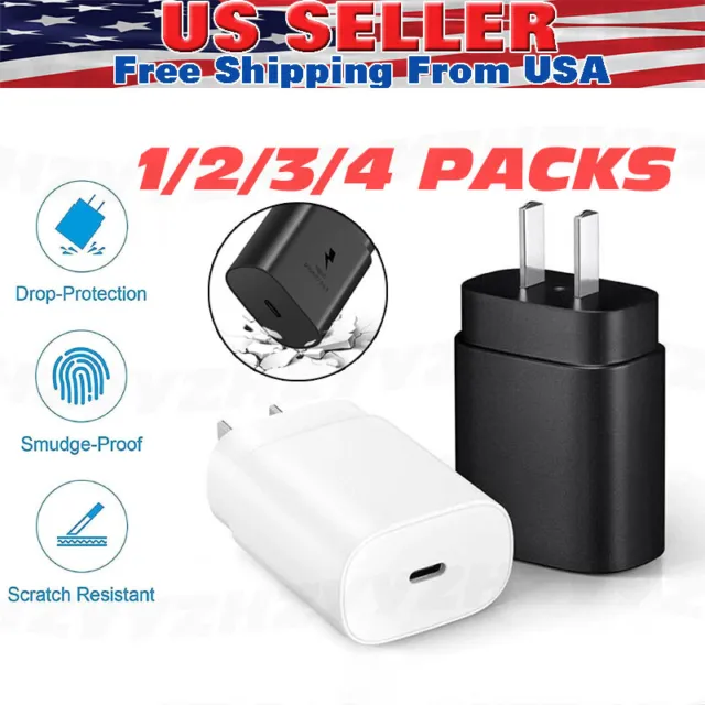 25W USB-C Super Fast Charging Power Adapter PD Type C Charger Block For Samsung