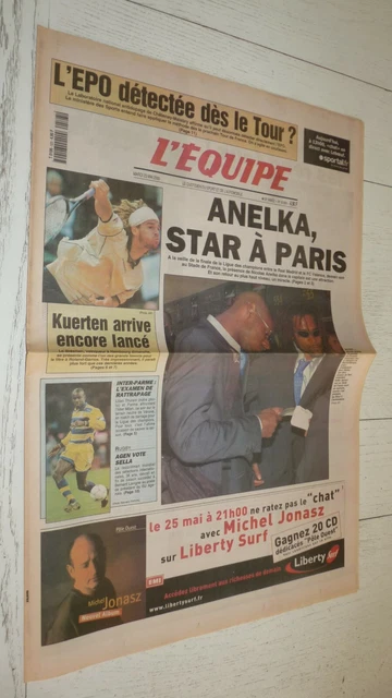 Equipe 23/05 2000 Football Finale Coupe Clubs Champions Real Madrid Anelka