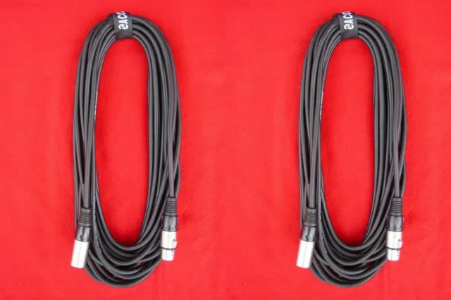 2 x 10m XLR Mikrofonkabel mit Kabelklett  DMX Kabel 10 m Mikro, Top Qualität NEU 2