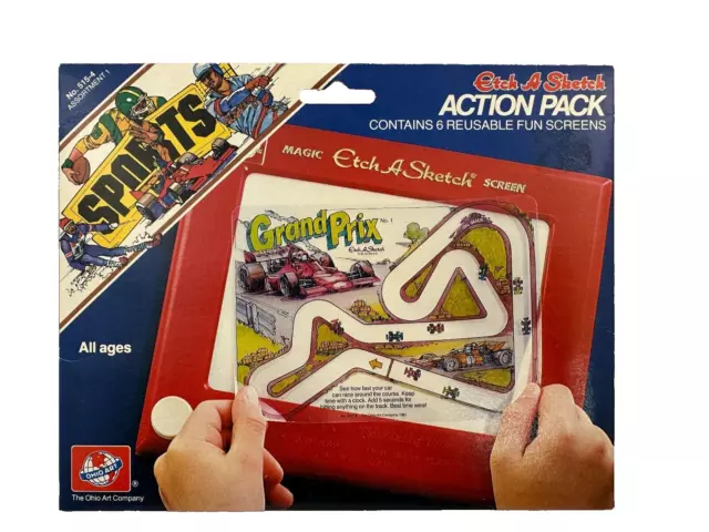 Vtg Etch A Sketch Fun Screens Action Pack Sports Complete Set by The Ohio Art Co