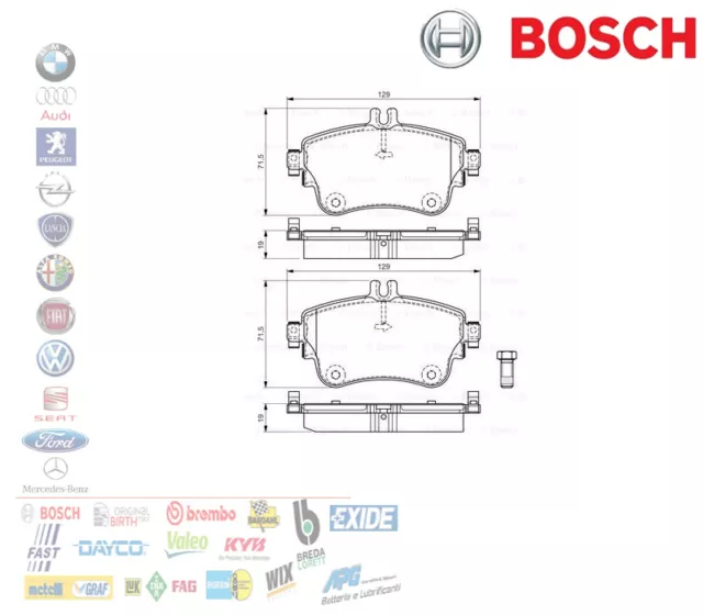 Pastiglie Freno Anteriori Mercedes Classe A W176 B W246 W242 Bosch 0986494663