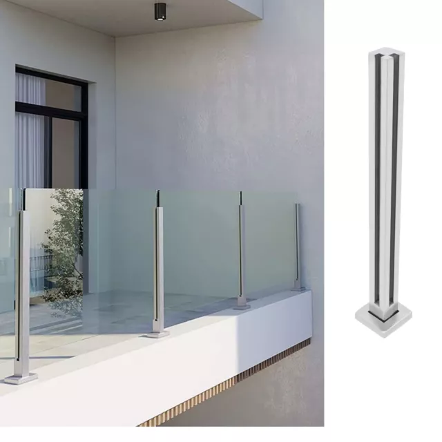 Glass Railing Corner Post, 304 Stainless Balustrade for Balcony Deck 35.8”/91cm