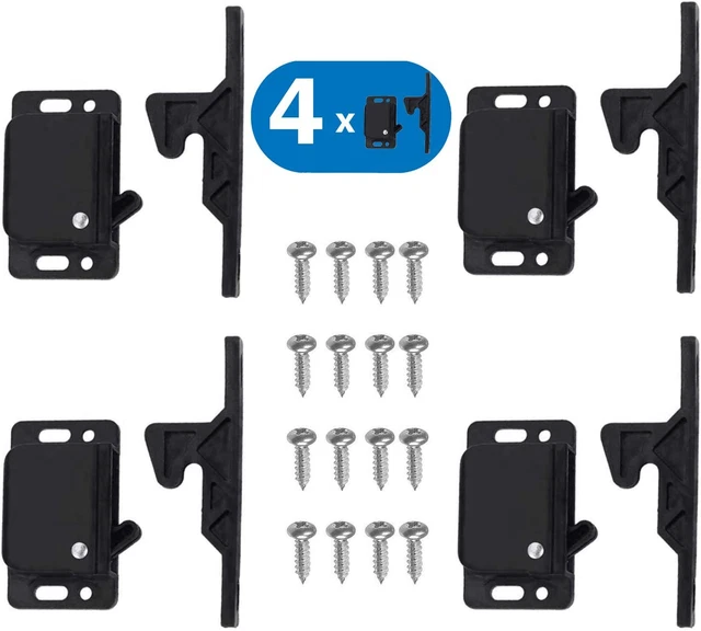 Set of 4 Premium Grabber Catches 10LB Pull Force RV Cabinet Door Latch