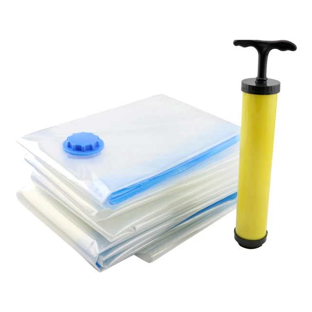 5pcs Pacchetto vuoto di Abbigliamento Sacchetto di vuoto Pompa Manuale