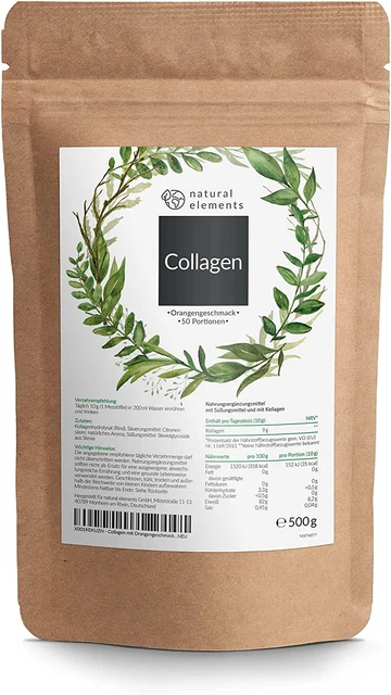 Collagen Pulver 500 G – Kollagen Hydrolysat Peptide – Kollagen Typ 1 Und 3 – Fri