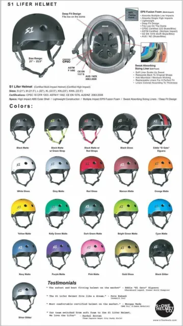 S1 S-One Lifer Helmet Skate Skateboard Helmet Bicycle Certified Aust Free Post 3