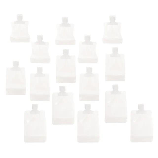 15 Pcs White Pa Lotion Bag Travel Squeezable Pouches Shampoo Bottle