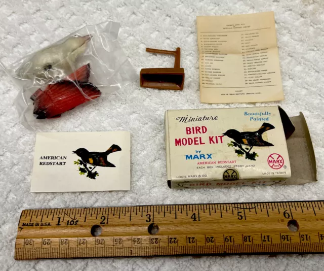 *BRAND NEW Vintage 1960s Marx Toys Miniature Bird Model in Box-American Redstart