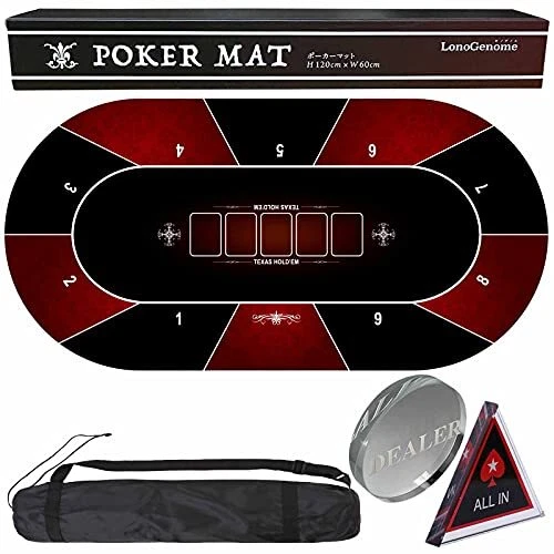 Lonogenom] Poker Mat 120cm x 60cm Texas Hold'em Casino with Storage Case