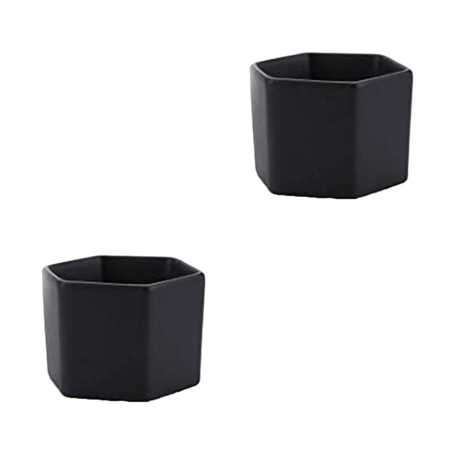 2x Porzellan Hex Pflanzer Minimalismus Keramik Pflanzer Outdoor Blumentöpfe