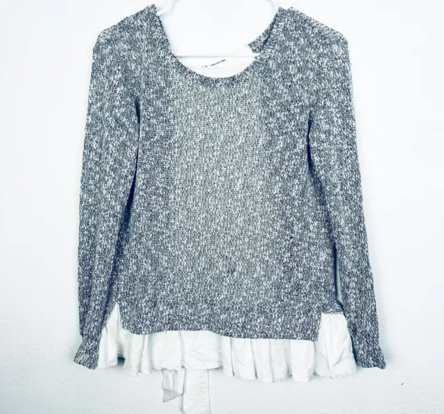 Clu + Willoughby Anthropologie Women’s Size XS Gray White Sweater Knit Top