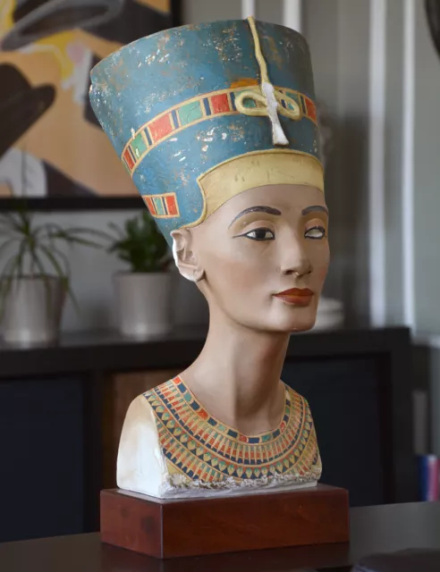 Egyptian Queen Nefertiti Bust Sculpture IDENTICAL MUSEUM REPRODUCTION REPLICA