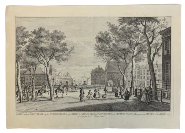 Paulus Constantijn la Fargue  (Dutch 1729 - 1782) Etching View Kneuterdijk 2