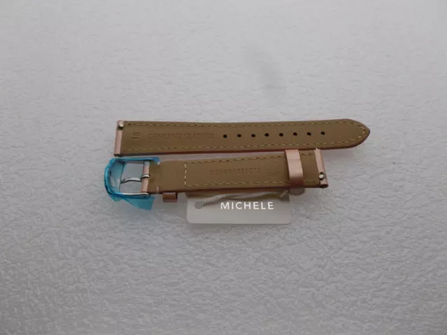 Genuine Michele 16mm Metallic Faded Pink  Patent Leather  Watch Band Strap New 3