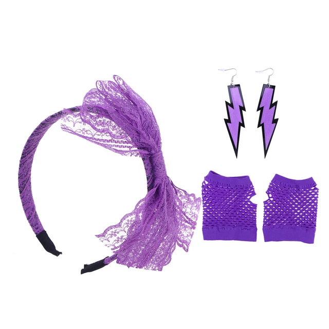 Fascia in pizzo Halloween uomo viola anni '80 accessori bambini