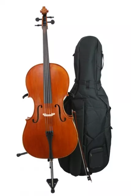 Bucur Ioan 4/4 "Advanced" Cello Violoncello mit Bogen, Hülle und Kolophonium