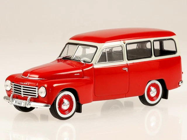 Miniature NEO 1/43 – Volvo PV 445 Duett Bleu/Blanc 1956 – Résine