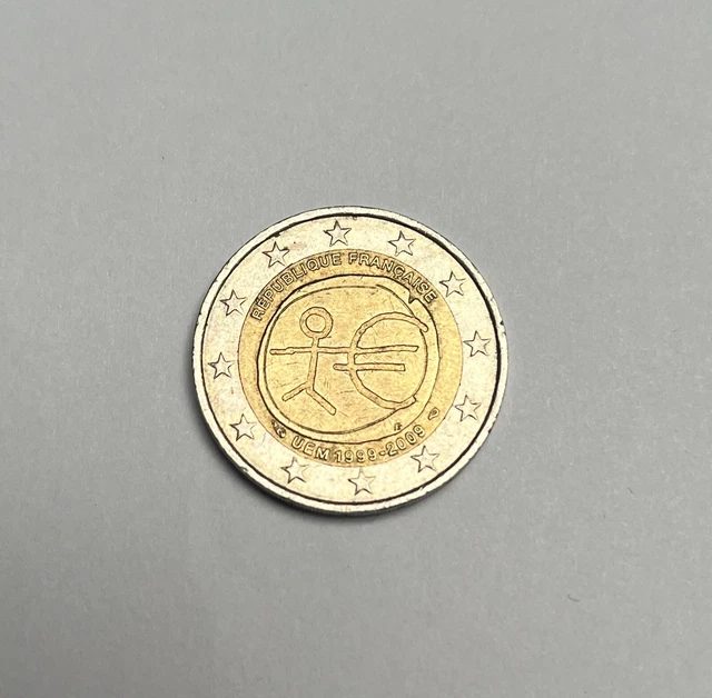 2 Euro Münze Strichmännchen Frankreich Wert 2 EURO MÜNZE Frankreich Strichmännchen UEM 1999-2009 Republique