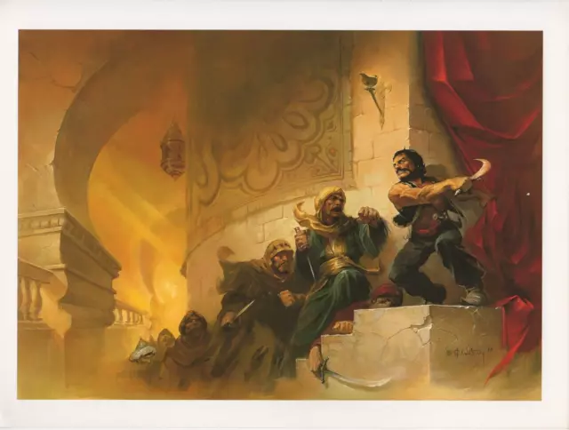 1990 full Color Plate "SWORDS OF ARABIA" by Ken Kelly Fantastic GGA Print