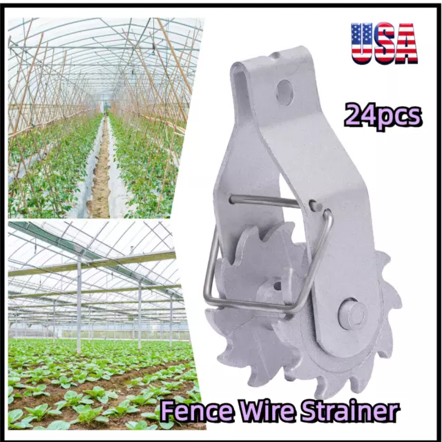 24pcs Fence Ratchet Wire Strainer Electric Farm Tensioner Fencing Aluminum Alloy