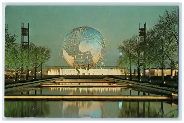 c1954 Unisphere Night Scene New York Worlds Fair  Peace New York NY Postcard