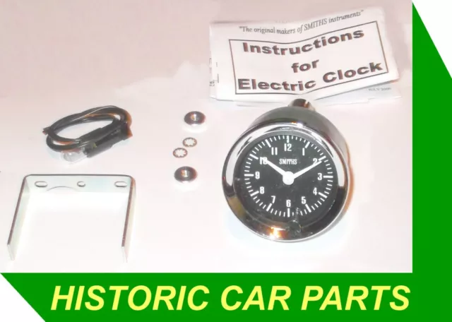 Analogue Black Classic Clock SMITHS Style for Riley Cars 1950-70s Elf Kestrel