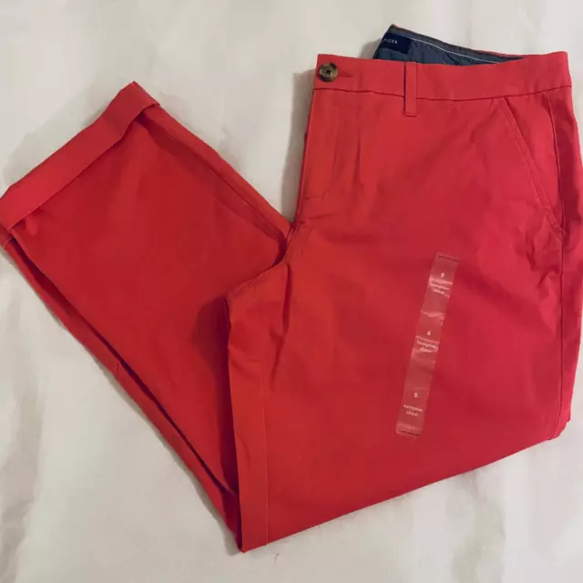 $89 Womens Tommy Hilfiger Cropped Chino Pants with Pockets, Belt Loops Size 8