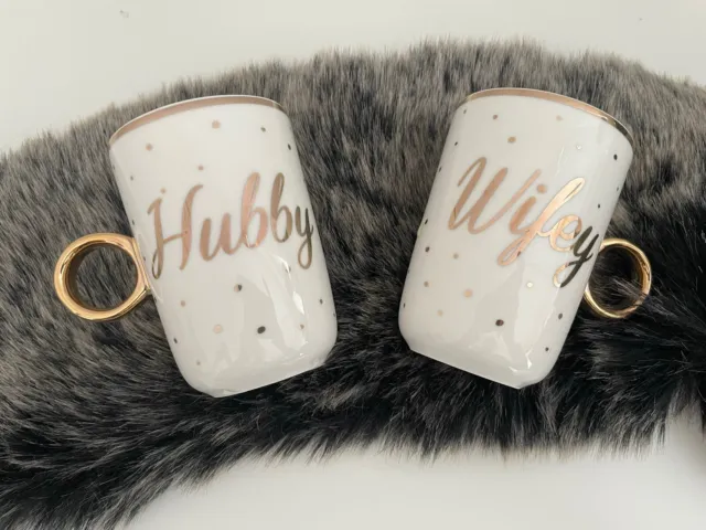 luxury hubby wifey mugs set wedding couple gift anniversary husband wife