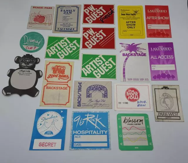 Lote De 19 Concierto Backstage Pass 1970's 1980's 1990's Paño