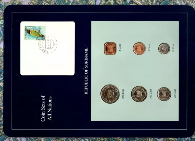 Coin Sets of All Nations Suriname UNC 1985-1989 25,100,250 cents 1989