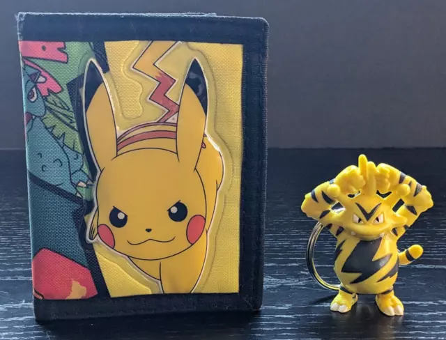 Pokemon Pikachu Trifold Canvas Wallet + Electabuzz Keychain Burger King (1999)