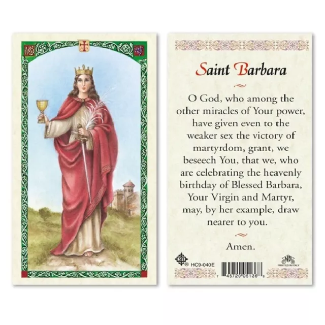 Saint Barbara - Laminated Prayer card