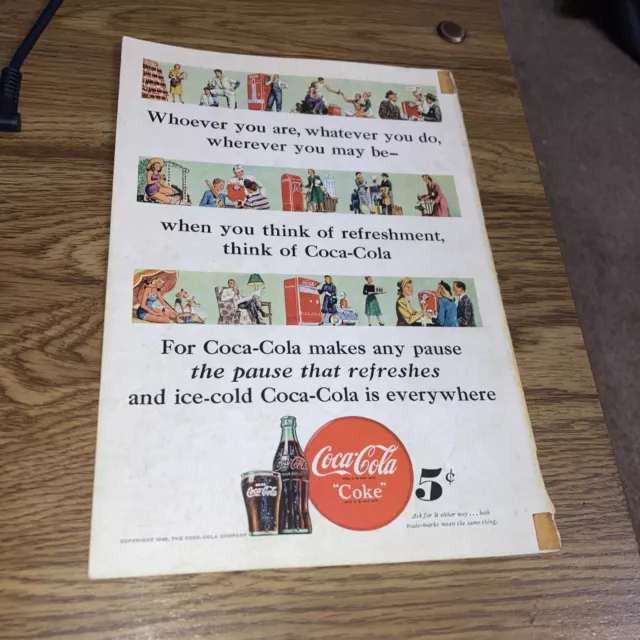 Vintage Coca-Cola  Print Ad Advertisement-1948 The Pause That Refreshes