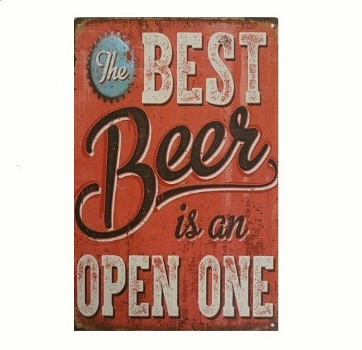 KUSTOM ART Tableau Vintage Publicité Boissons – Impression Sur Bois Style Rétro 25x18 Cm