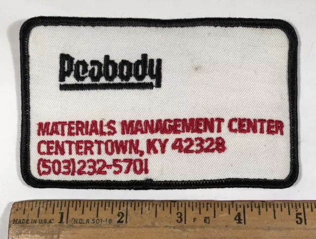 Vintage Peabody Coal Mining Company Patch Centertown Kentucky Materials Center
