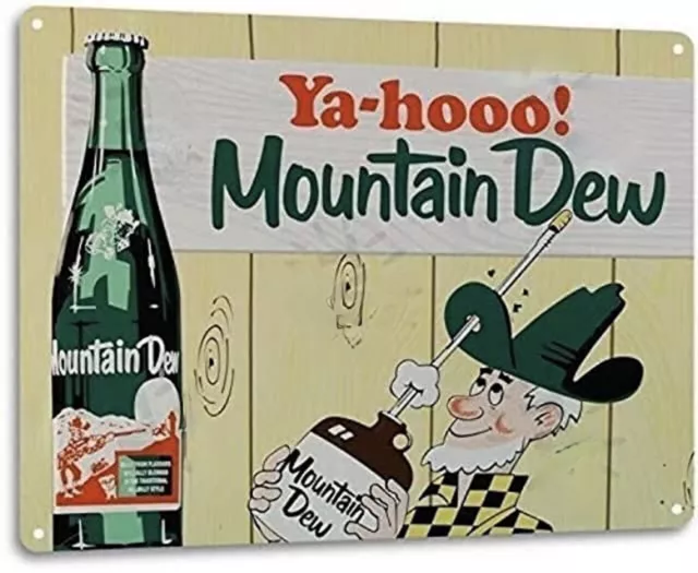 MOUNTAIN DEW TIN SIGN 11x8 inch SODA POP TICKLE METAL YORE INNARDS DRINK DO THE