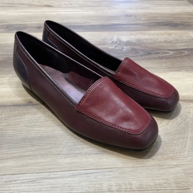 NEW Enzo Angiolini Liberty Loafers Red Maroon Plum Colorblock flats Size 7