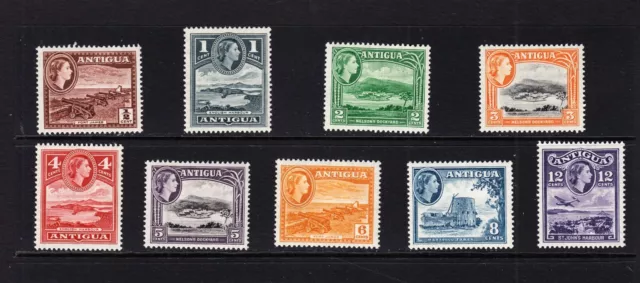 Antigua 1952/62 short set 9 values to 12c (sg120a/) mounted mint