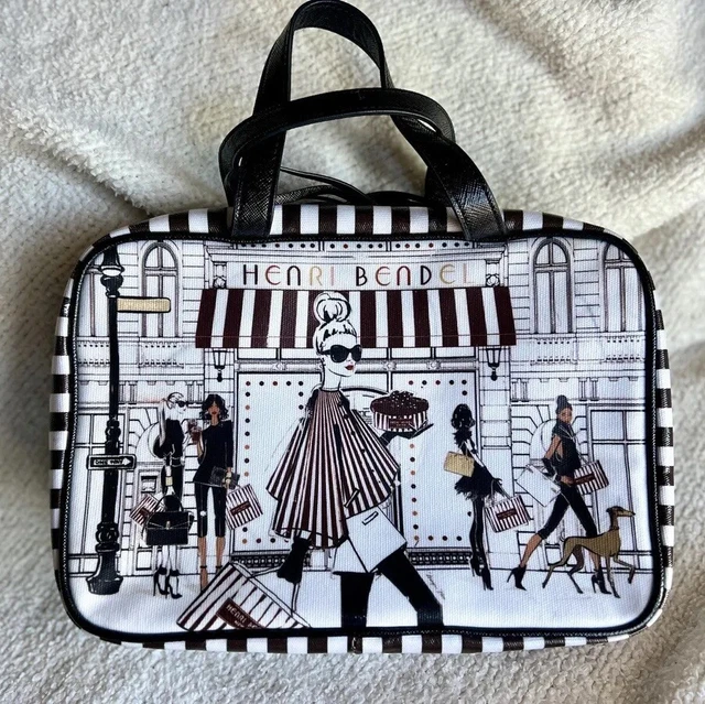 Rare Henri Bendel x Megan Hess Hanging Weekender Toiletry Travel Makeup Bag