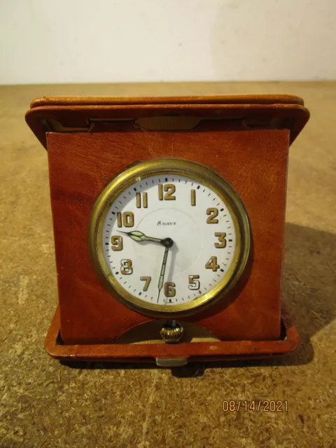 Vintage Octava Watch Co 8 Days Travel Clock 15 Jewels Swiss Made