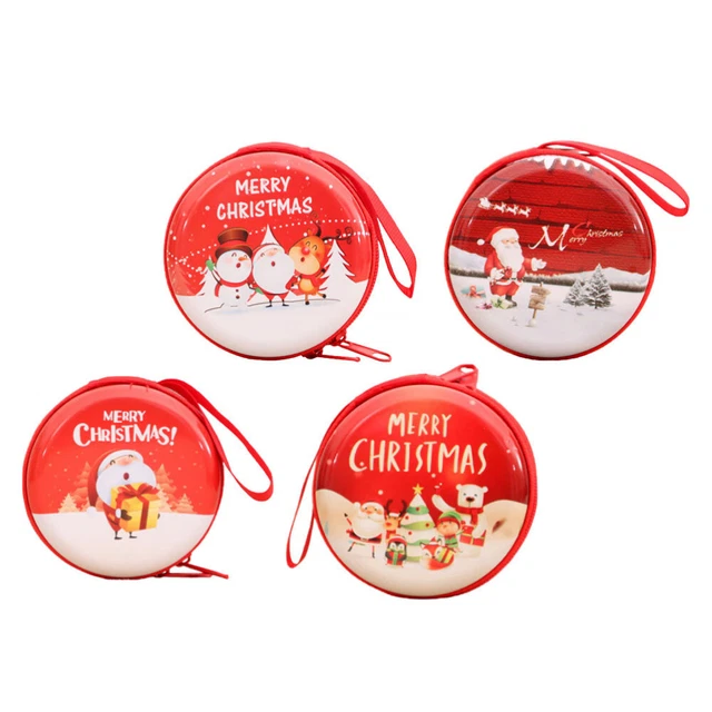 4 Pcs Pendentifs Suspendus De Noël Porte-monnaie De Noël Rond