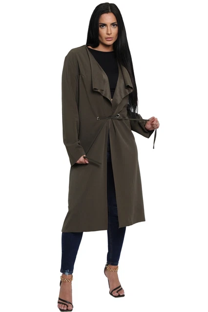 NEW UK WOMENS Ladies Causal Contrast Panel Lightweight Duster 