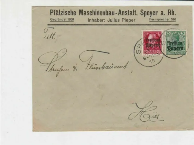 bavaria 1919  stamps cover ref 21306