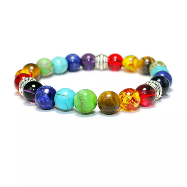 New7Chakra Healing Balance Beads Bracelet Bracciale in pietra naturale gioiell