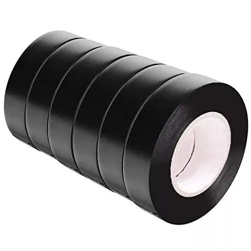 8 ROLLS BLACK ELECTRICAL ELECTRIC PVC INSULATION TAPE 19mm x 20m FLAME RETARDANT