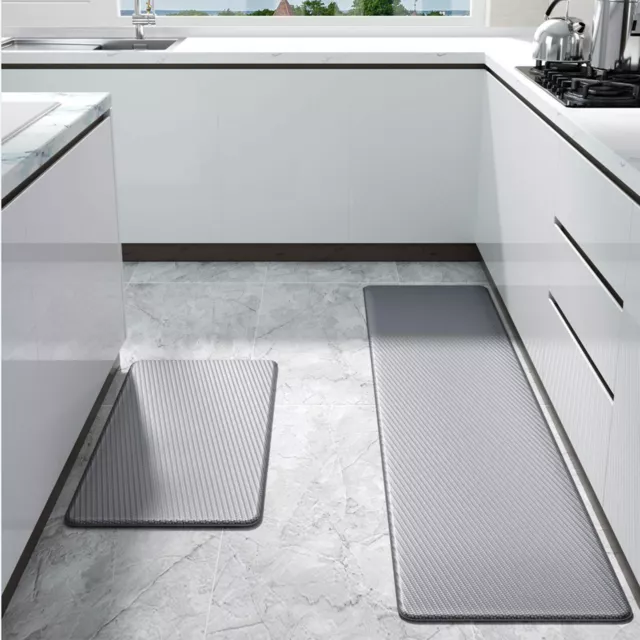 2 PCS Kitchen Mats Anti-skid Floor Mats PVC Floor Mat For Living Room Kitchen