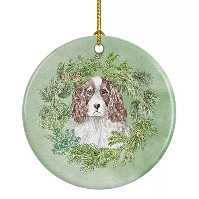 English Springer Spaniel Red White Christmas Wreath Ornament CK8918CO1