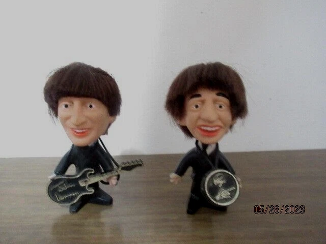 Remco Original The Beatles John Lennon Hard Bodied Dolls Ringo Starr Guitar Drum Remco Original The Beatles John Lennon Hard Bodied Dolls Ringo Starr Guitar Drum